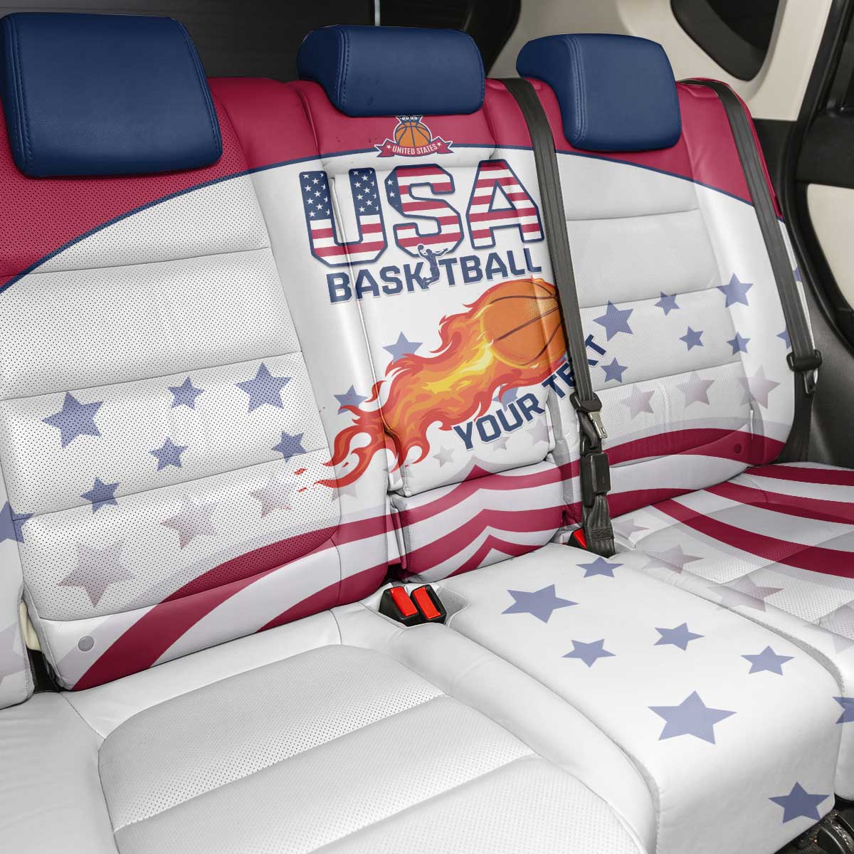 Custom United States Basketball Back Car Seat Cover Go Champions