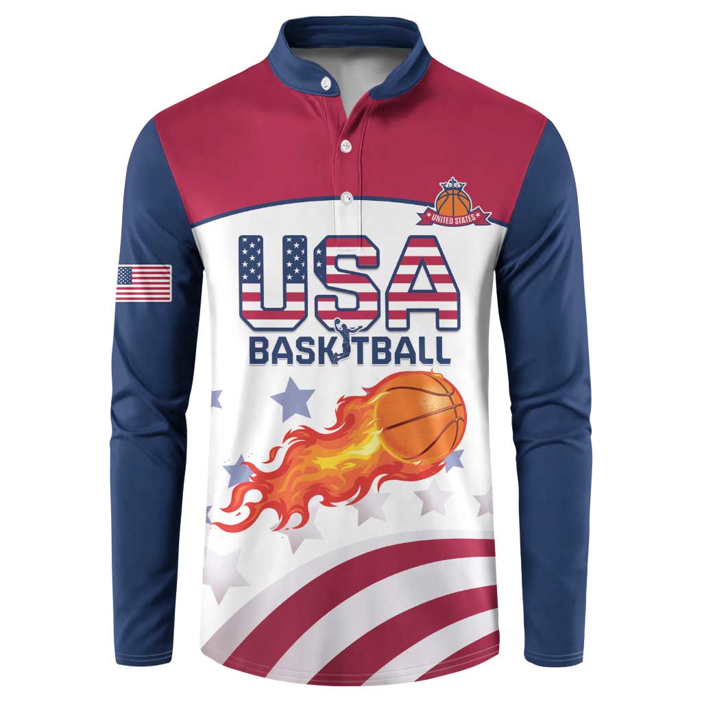 Custom United States Basketball Button Sweatshirt Go Champions