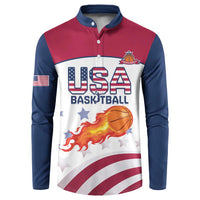 Custom United States Basketball Button Sweatshirt Go Champions