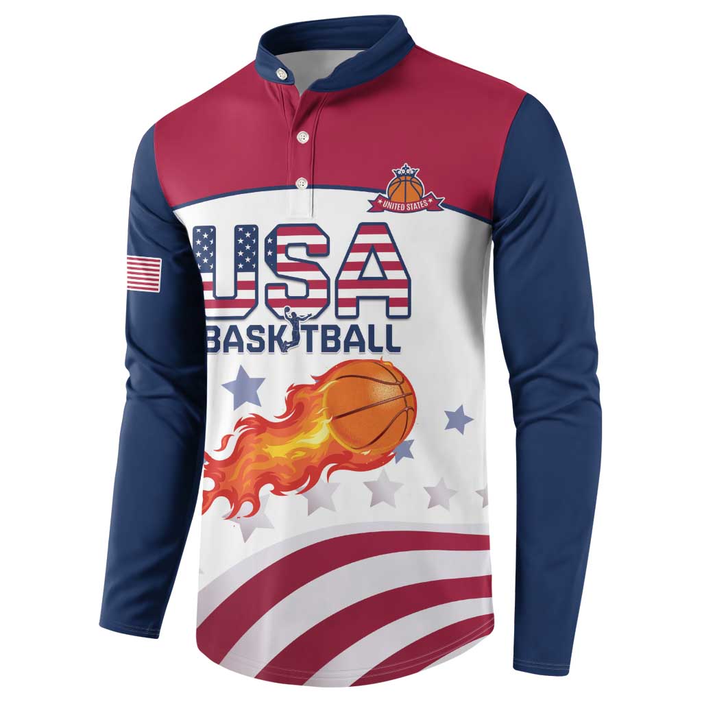 Custom United States Basketball Button Sweatshirt Go Champions