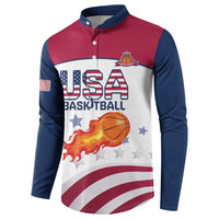 Custom United States Basketball Button Sweatshirt Go Champions