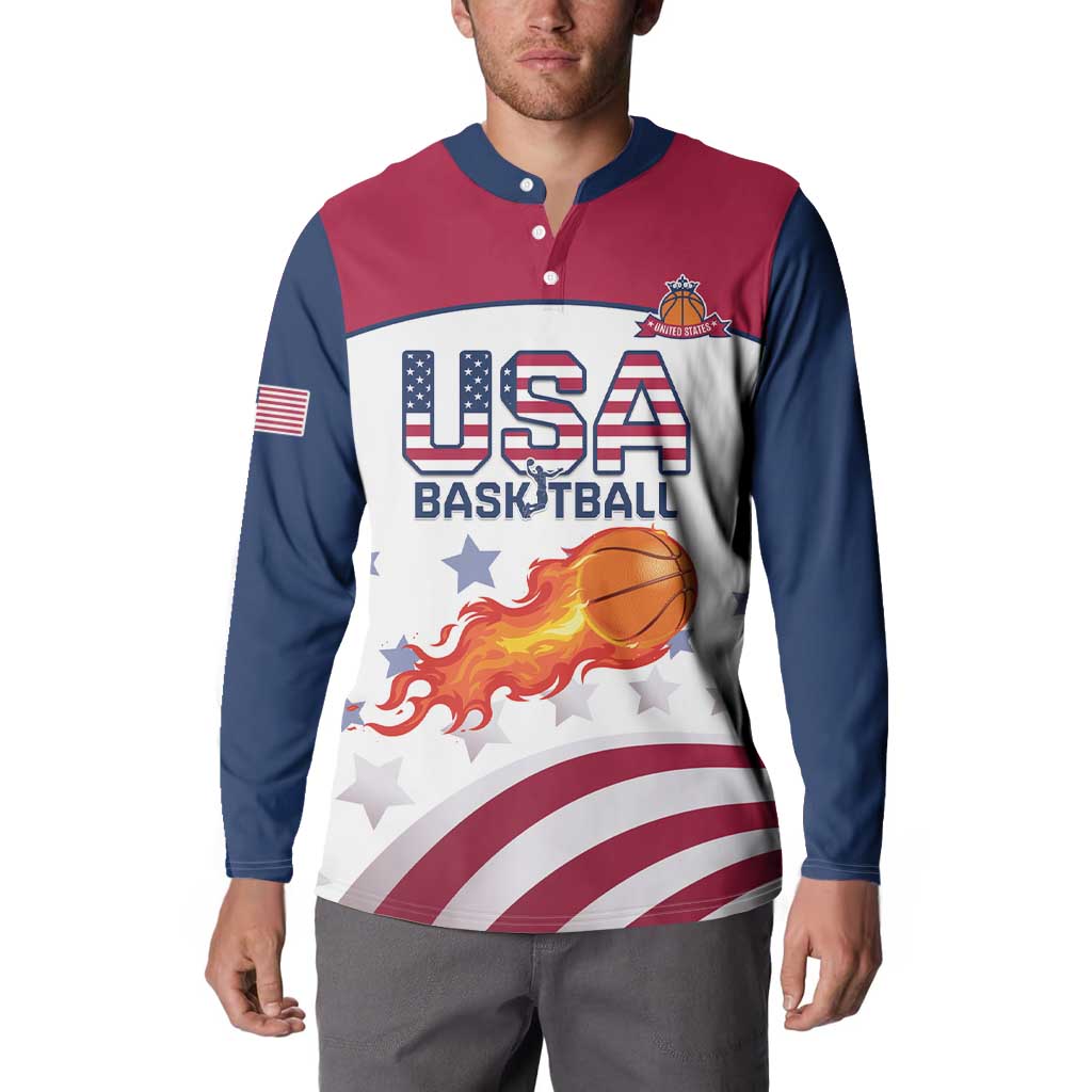 Custom United States Basketball Button Sweatshirt Go Champions