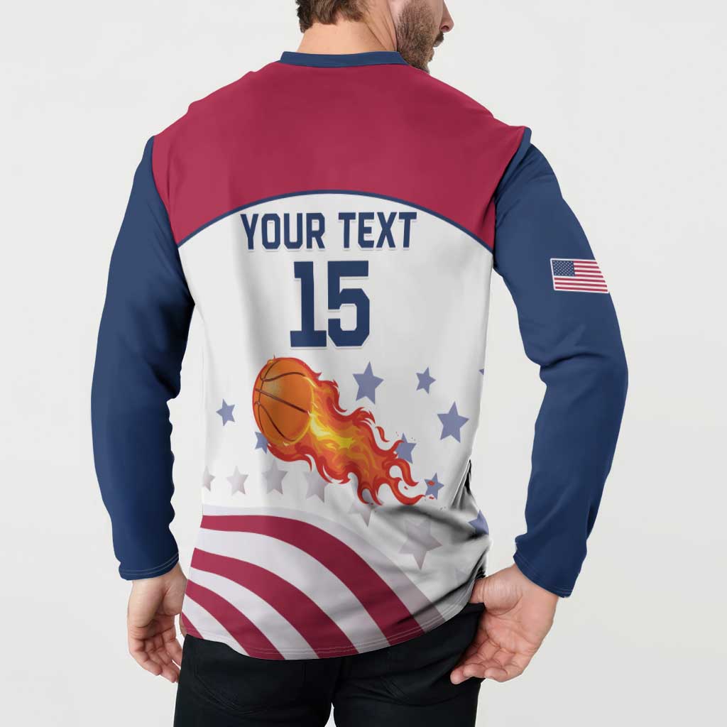 Custom United States Basketball Button Sweatshirt Go Champions
