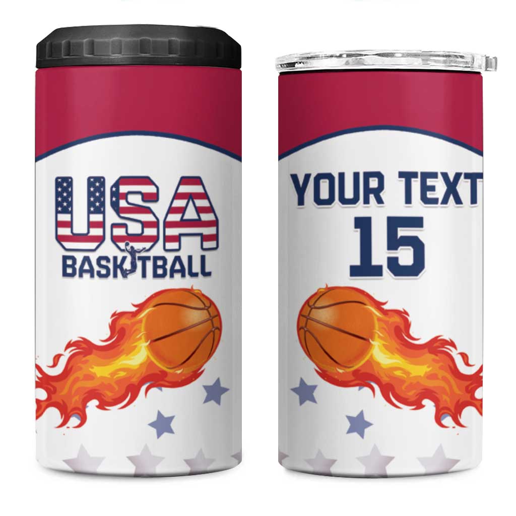 Custom United States Basketball 4 in 1 Can Cooler Tumbler Go Champions