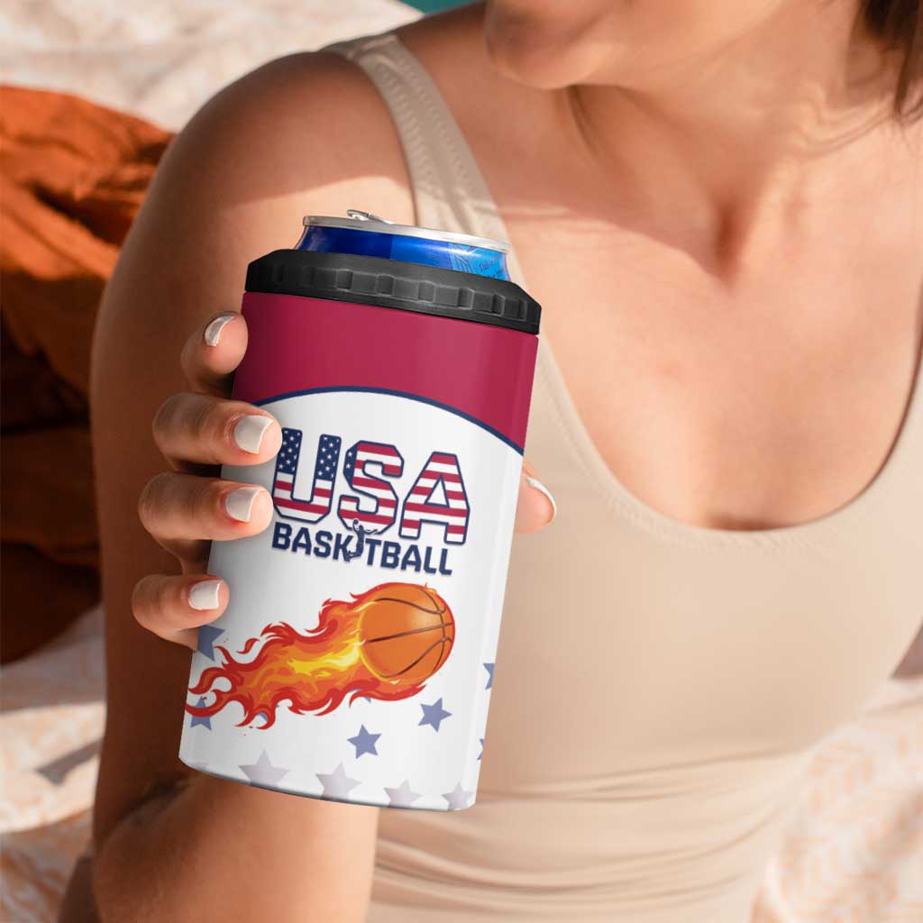 Custom United States Basketball 4 in 1 Can Cooler Tumbler Go Champions