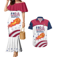 Custom United States Basketball Couples Matching Mermaid Dress and Hawaiian Shirt Go Champions