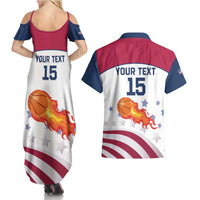Custom United States Basketball Couples Matching Summer Maxi Dress and Hawaiian Shirt Go Champions