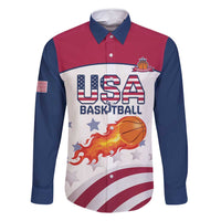 Custom United States Basketball Family Matching Long Sleeve Bodycon Dress and Hawaiian Shirt Go Champions