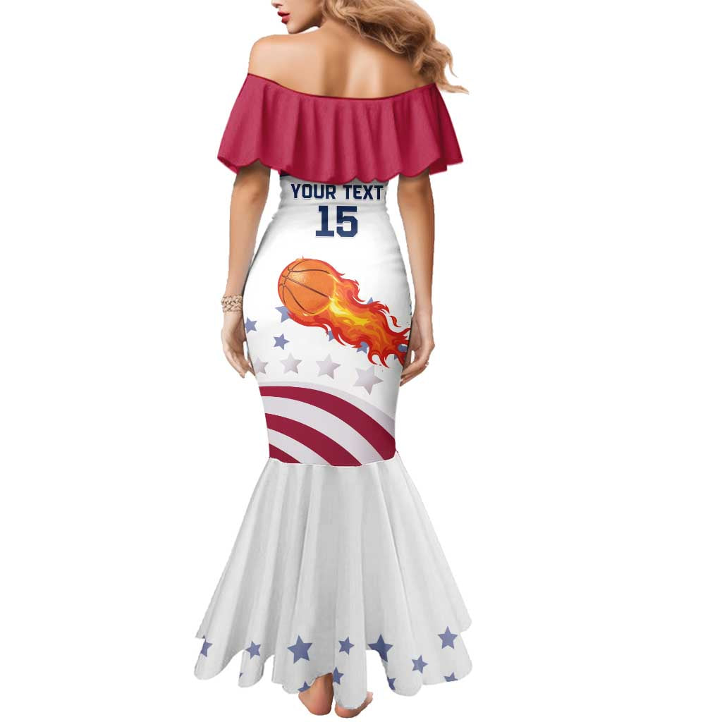 Custom United States Basketball Family Matching Mermaid Dress and Hawaiian Shirt Go Champions