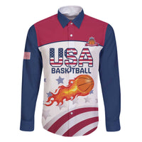 Custom United States Basketball Family Matching Off The Shoulder Long Sleeve Dress and Hawaiian Shirt Go Champions
