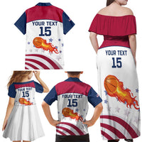 Custom United States Basketball Family Matching Off Shoulder Maxi Dress and Hawaiian Shirt Go Champions
