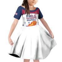 Custom United States Basketball Family Matching Off Shoulder Short Dress and Hawaiian Shirt Go Champions