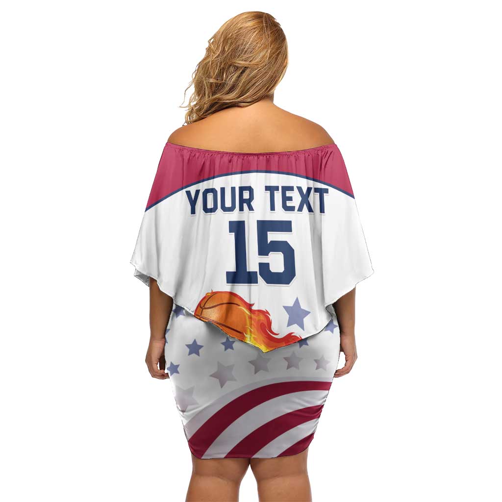 Custom United States Basketball Family Matching Off Shoulder Short Dress and Hawaiian Shirt Go Champions