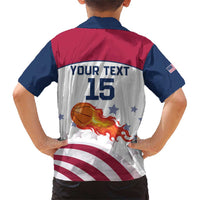 Custom United States Basketball Family Matching Short Sleeve Bodycon Dress and Hawaiian Shirt Go Champions