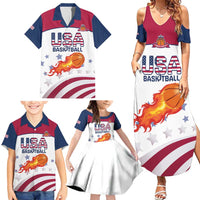 Custom United States Basketball Family Matching Summer Maxi Dress and Hawaiian Shirt Go Champions