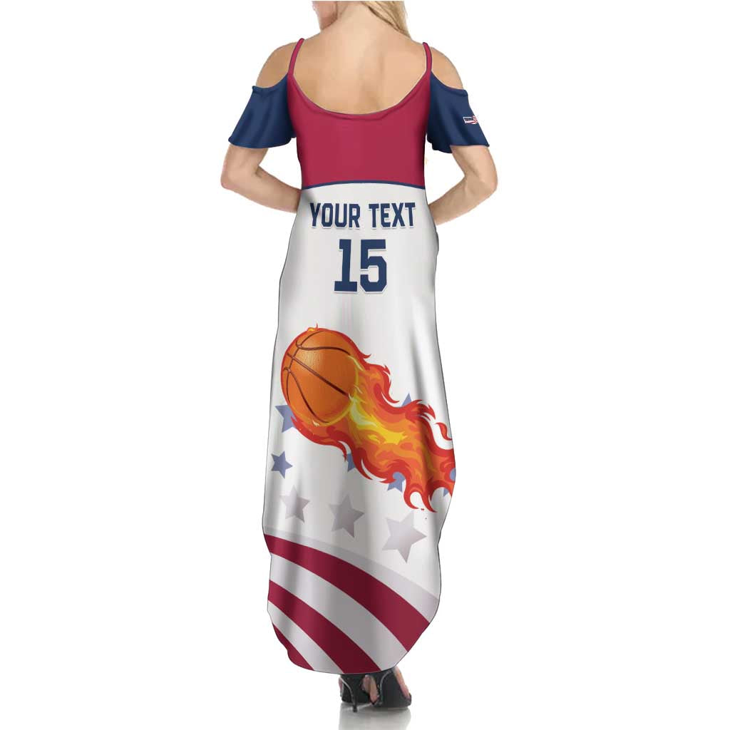 Custom United States Basketball Family Matching Summer Maxi Dress and Hawaiian Shirt Go Champions