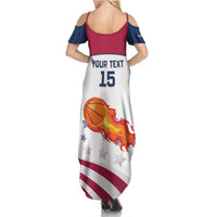 Custom United States Basketball Family Matching Summer Maxi Dress and Hawaiian Shirt Go Champions