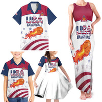 Custom United States Basketball Family Matching Tank Maxi Dress and Hawaiian Shirt Go Champions