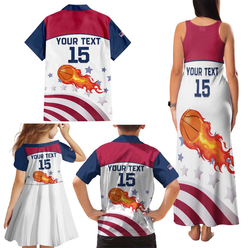 Custom United States Basketball Family Matching Tank Maxi Dress and Hawaiian Shirt Go Champions