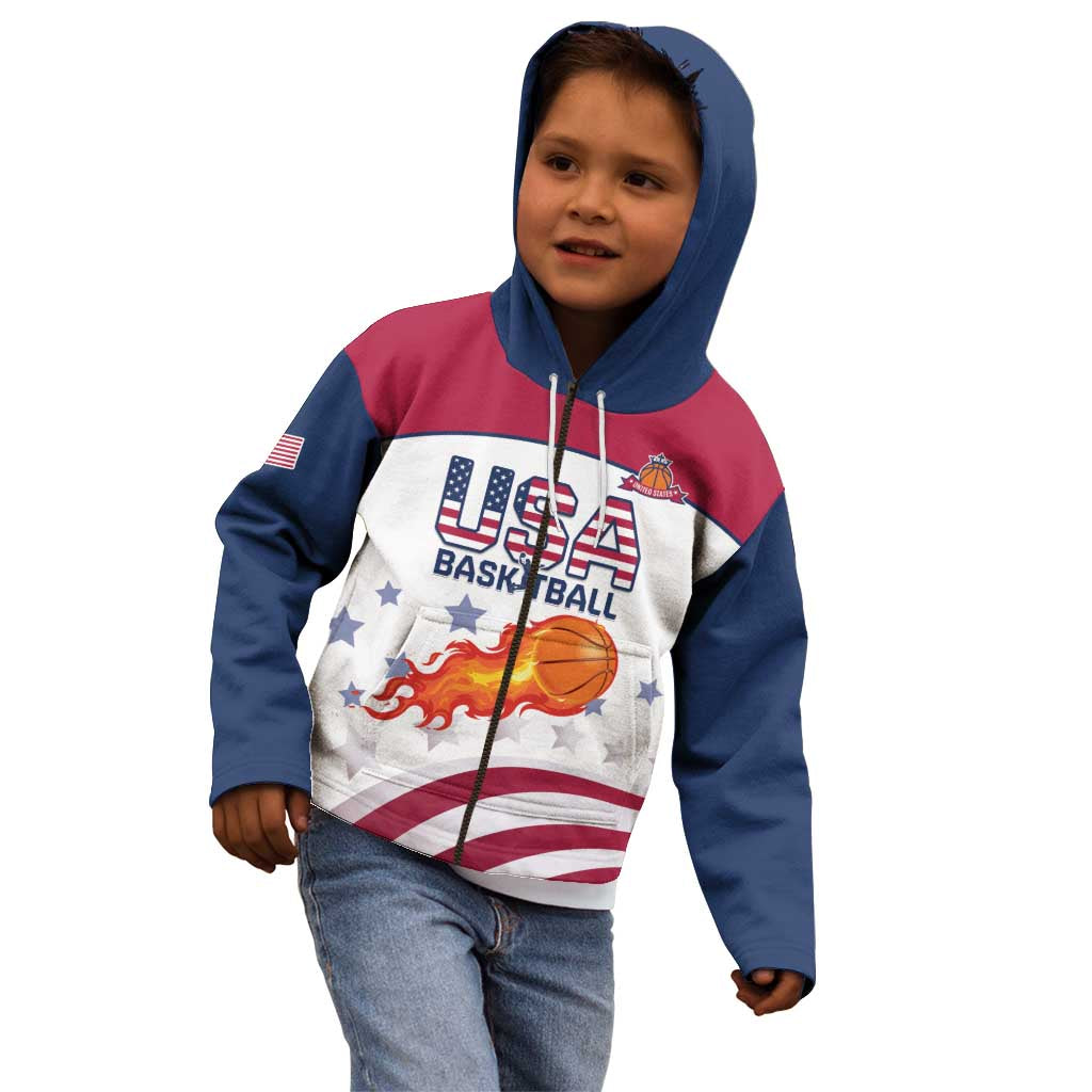 Custom United States Basketball Kid Hoodie Go Champions LT15