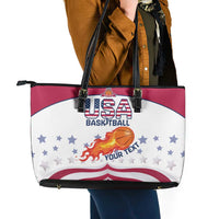 Custom United States Basketball Leather Tote Bag Go Champions