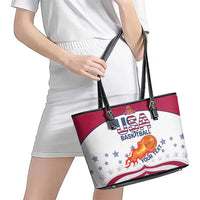 Custom United States Basketball Leather Tote Bag Go Champions
