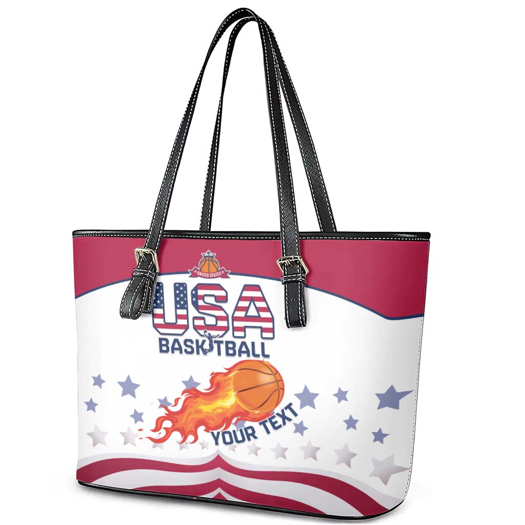 Custom United States Basketball Leather Tote Bag Go Champions