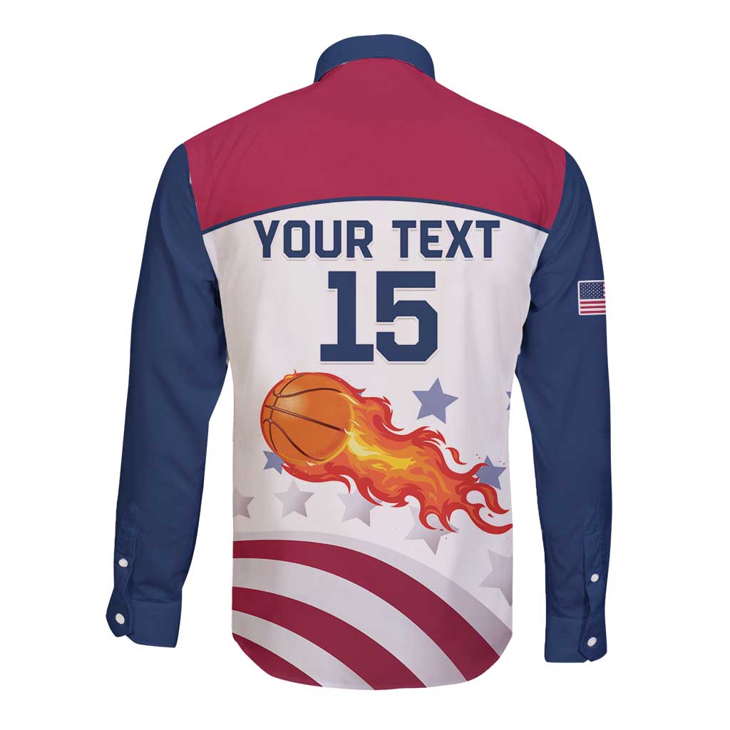 Custom United States Basketball Long Sleeve Button Shirt Go Champions