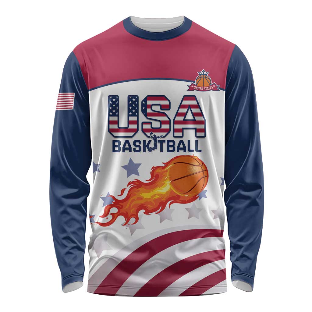Custom United States Basketball Long Sleeve Shirt Go Champions