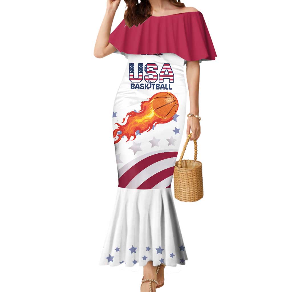 Custom United States Basketball Mermaid Dress Go Champions