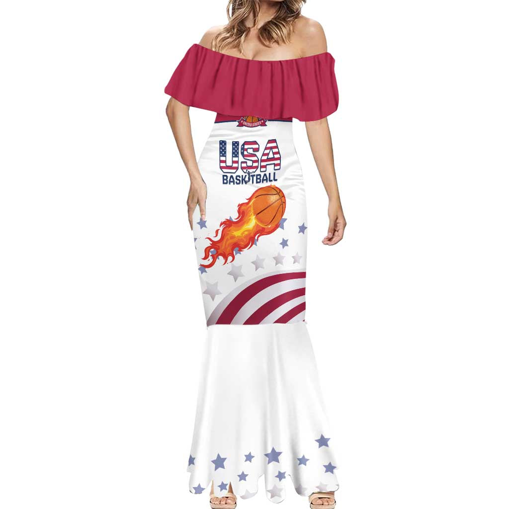 Custom United States Basketball Mermaid Dress Go Champions