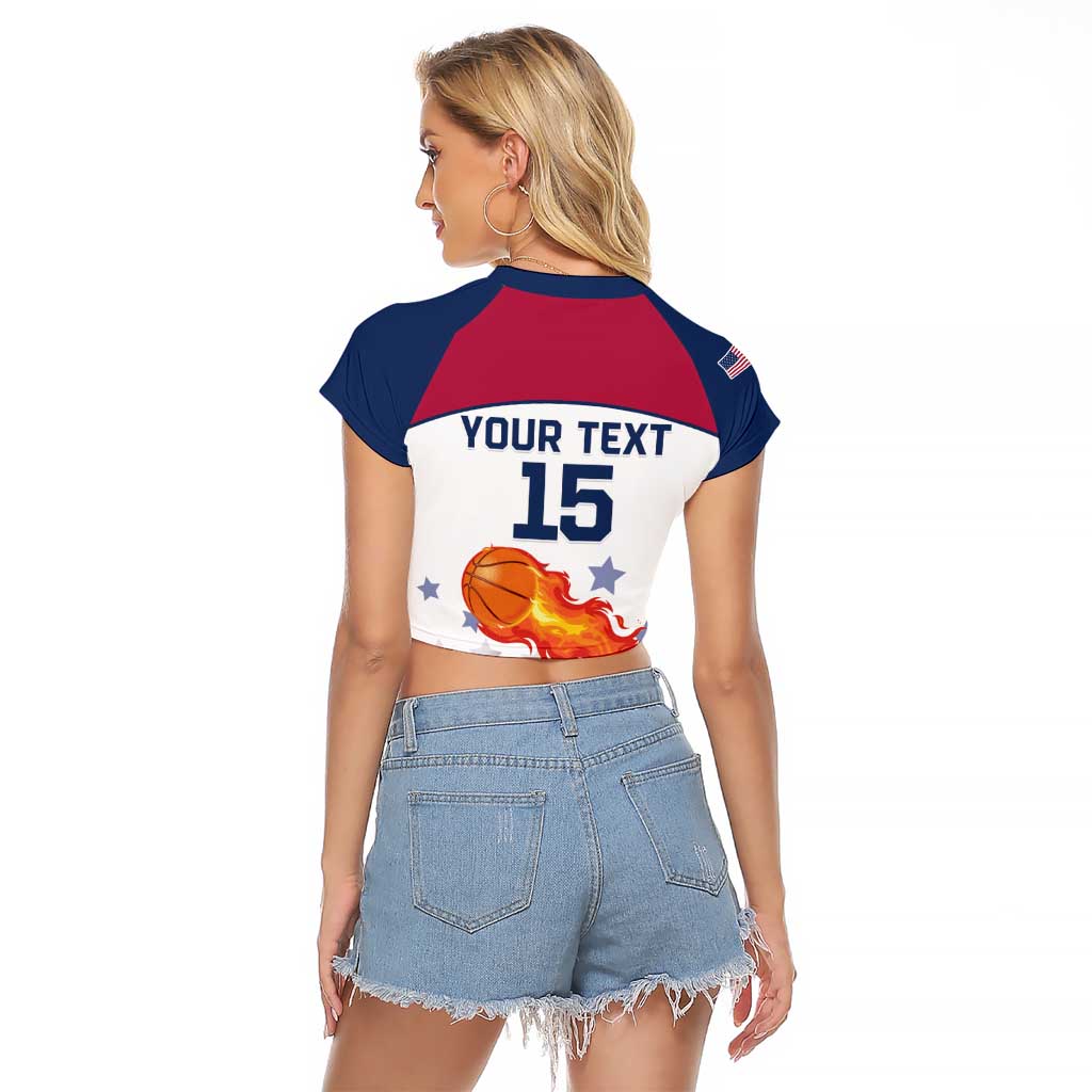 Custom United States Basketball Raglan Cropped T Shirt Go Champions