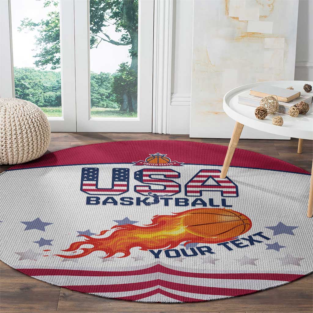 Custom United States Basketball Round Carpet Go Champions