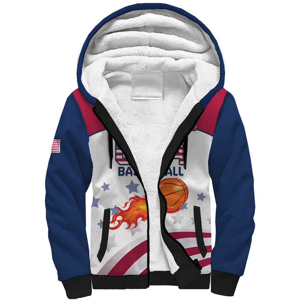 Custom United States Basketball Sherpa Hoodie Go Champions