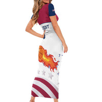Custom United States Basketball Short Sleeve Bodycon Dress Go Champions