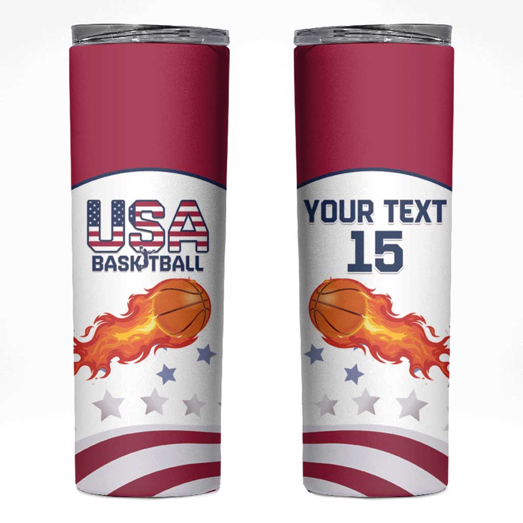 Custom United States Basketball Skinny Tumbler Go Champions