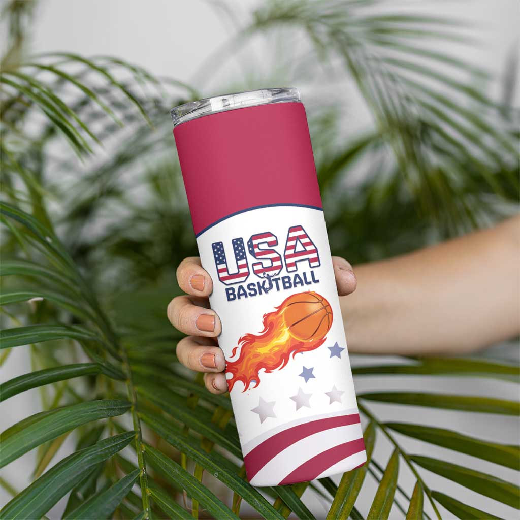 Custom United States Basketball Skinny Tumbler Go Champions