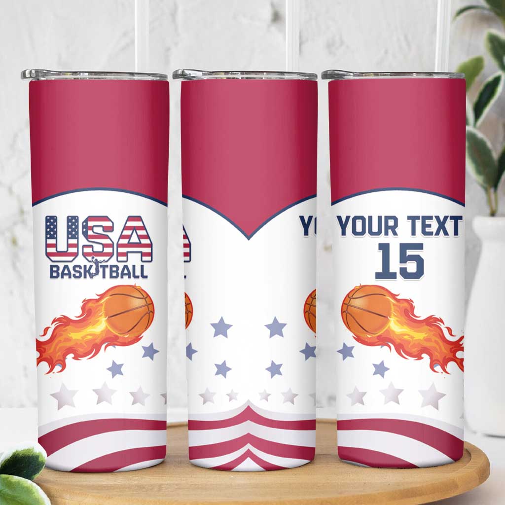 Custom United States Basketball Skinny Tumbler Go Champions