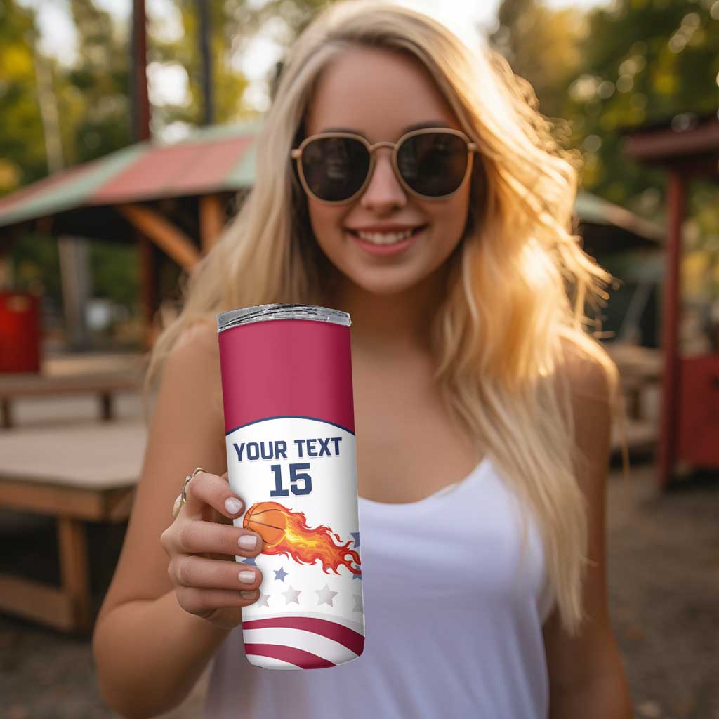 Custom United States Basketball Skinny Tumbler Go Champions