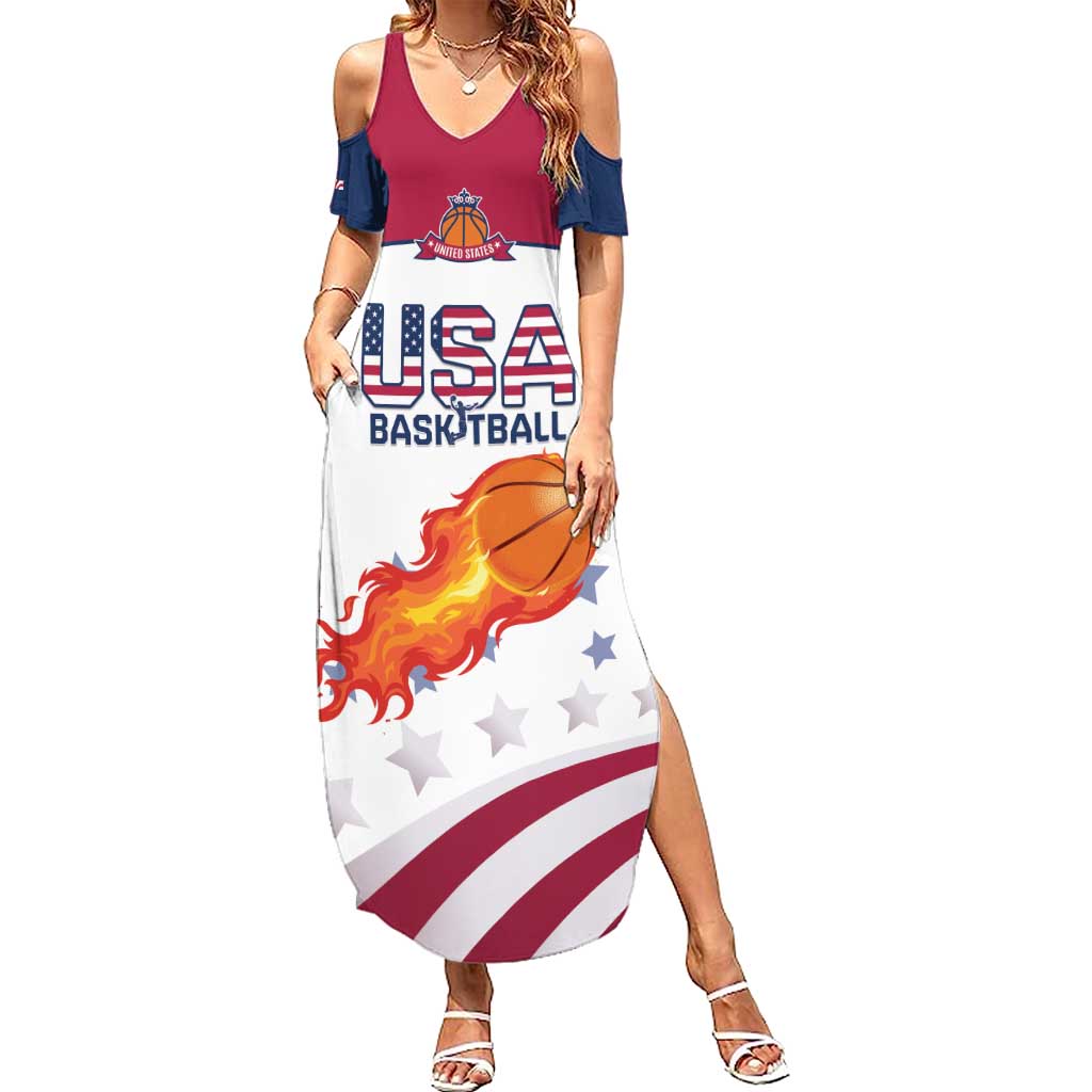 Custom United States Basketball Summer Maxi Dress Go Champions