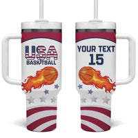 Custom United States Basketball Tumbler With Handle Go Champions