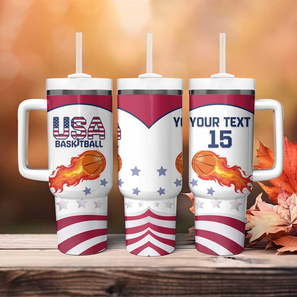 Custom United States Basketball Tumbler With Handle Go Champions