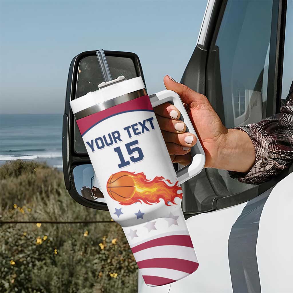 Custom United States Basketball Tumbler With Handle Go Champions