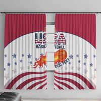 Custom United States Basketball Window Curtain Go Champions