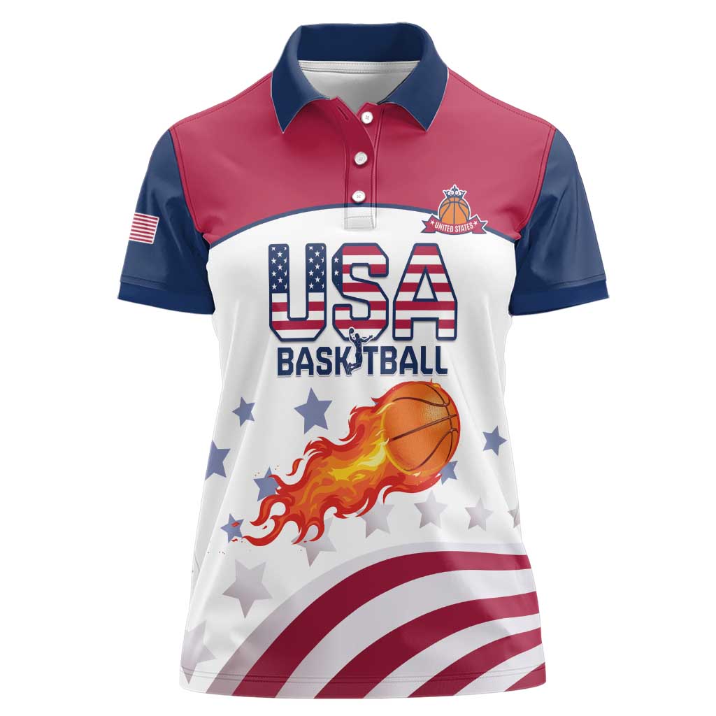 Custom United States Basketball Women Polo Shirt Go Champions