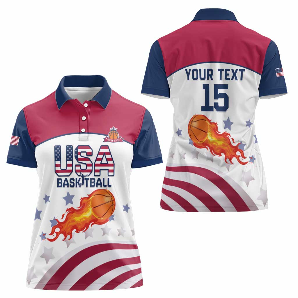 Custom United States Basketball Women Polo Shirt Go Champions