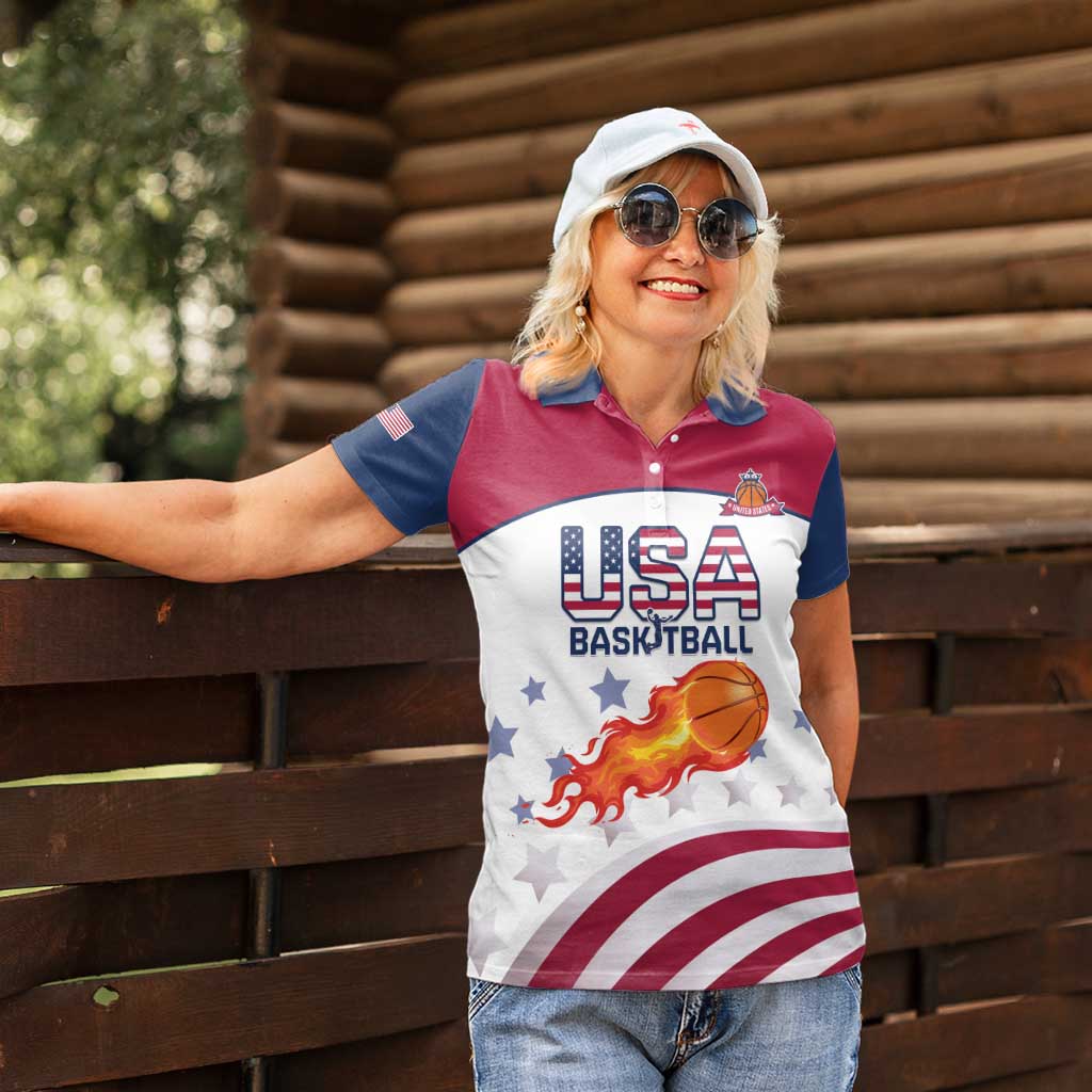 Custom United States Basketball Women Polo Shirt Go Champions