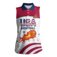 Custom United States Basketball Women Sleeveless Polo Shirt Go Champions