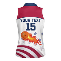 Custom United States Basketball Women Sleeveless Polo Shirt Go Champions