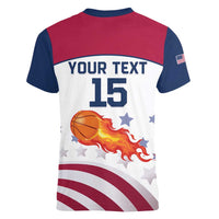 Custom United States Basketball Women V-Neck T-Shirt Go Champions
